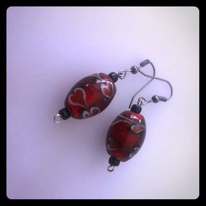 Red and Black earrings